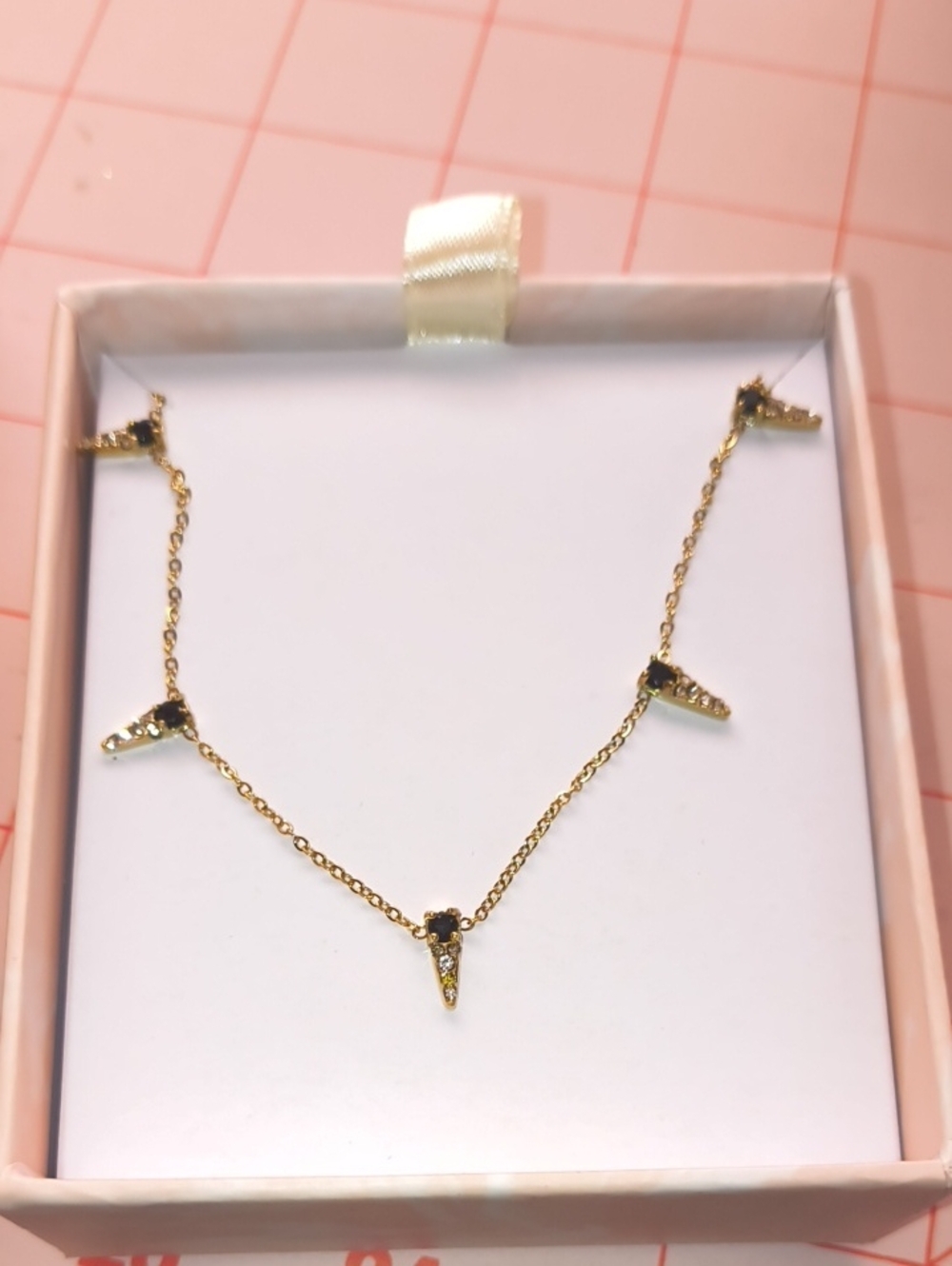 Gold Plated Spike Necklace